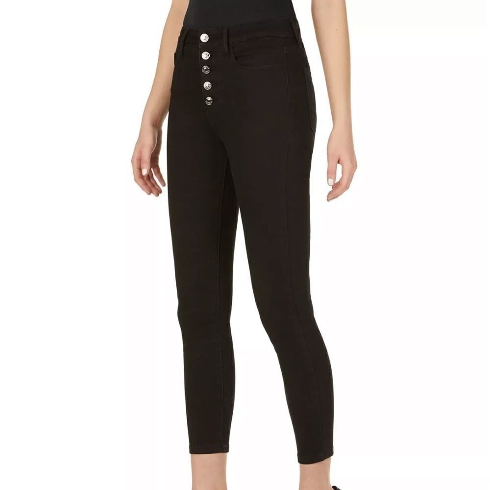 Numero Verona Ankle Skinny Jeans black  Juniors' Stretchy Exposed-Buttons NEW